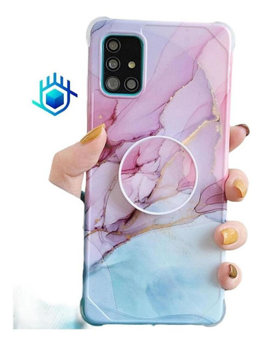 Funda Galaxy Arena Marmol + Pop Protector Mujer Dama Hombre