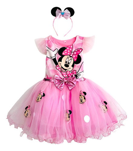 Disfraz Vestido Mimi Minnie Mouse Bebe Niña Navidad Fiesta 