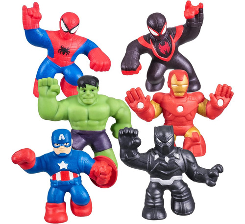 Héroes De Goo Jit Zu Marvel Mega Mini - Paquete De 6 Mini Hé