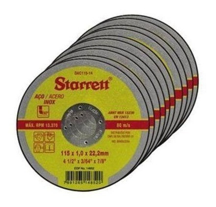 Imagem 2 de 3 de 12 Disco De Corte Starrett Dac115 4.1/2 Esmerilhadeira