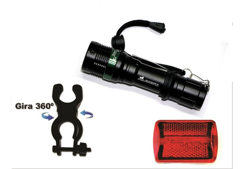 Kit Farol Bike Led 16000w Lumens Lanterna Recarregavel +tras