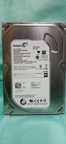 Disco Duro 500gb Seagate Barracuda Gris Totalmente Operativo