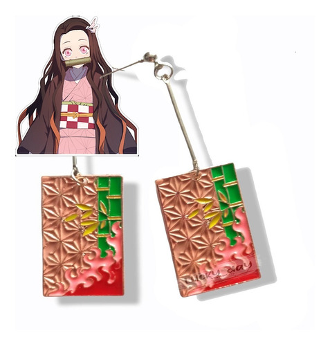 Aretes Nezuko Kamado Demon Slayer  Kimetsu No Yaiba Anime