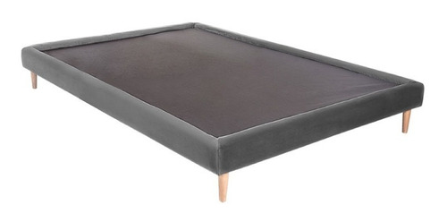 Base de sommier Romance Relax Base Cama Romance Relax Sif  de sencillo color plomo en terciopelo / lino