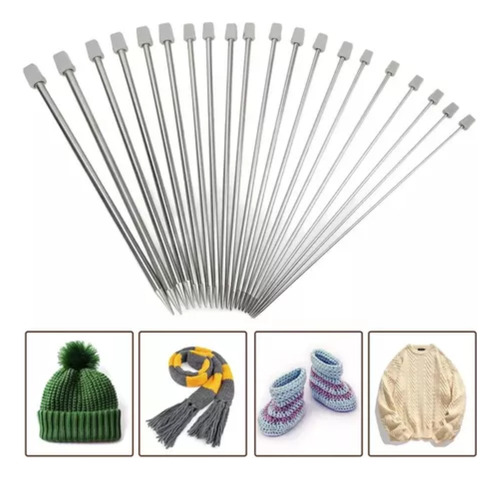 Agujas Palitos Para Tejer Largas De 35 Cm Juego 12 Pares