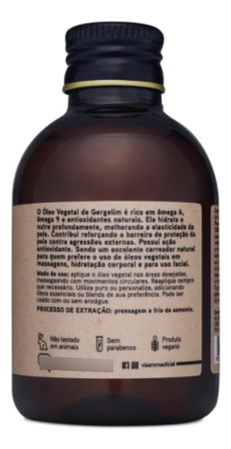 Óleo Vegetal De Gergelim 120ml - Via Aroma