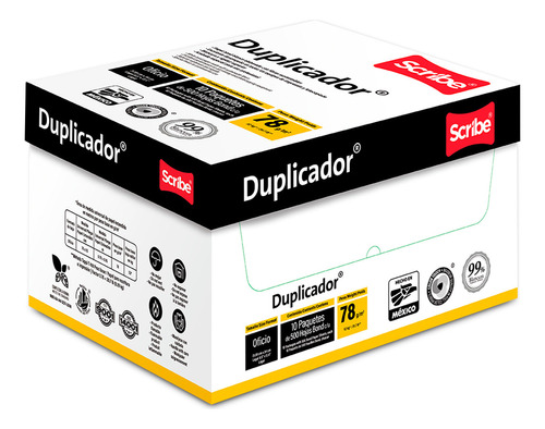 Caja De Papel Bond Scribe Duplicador 10 Paq De 500 Hojas C/u Color Blanco