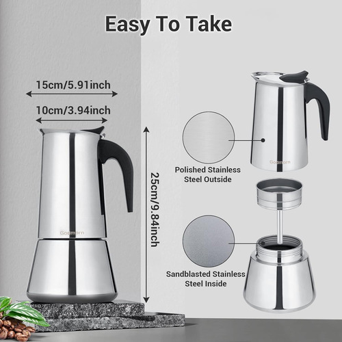 Stovetop Espresso Moka Pots Godmorn Godmorn Silver