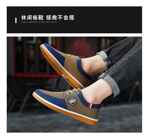 Zapato Deporte Hombre Zapatos Lona Transpirables Y Cómodos D