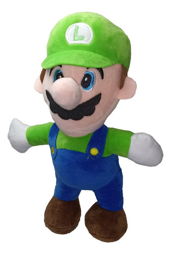 Pelúcia Luigi 25cm Turma Super Mario Bross Geek Nerd Kids