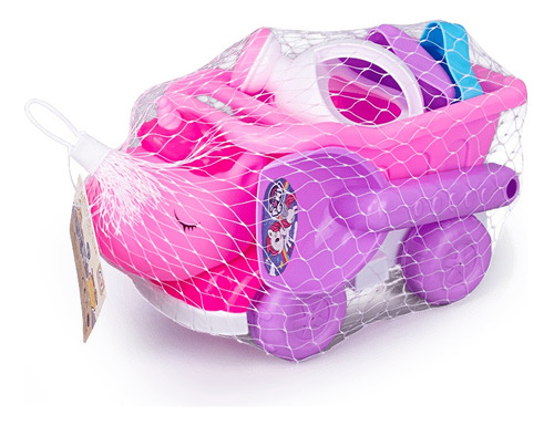 Juguete Set De Playa Camión Pink X6 Piezas Gran Tamaño