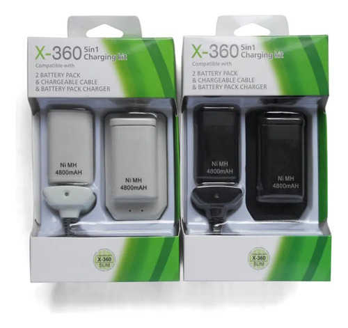 Bateria Mando Xbox 360 + Cable + Cargador Kit Completo