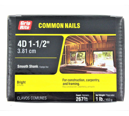 Grip-rite 4 C1 4d 2  Brillante Nail Comun