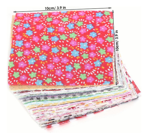 100 Piezas De Tela Estampada Floral Patchworks Algodón Cuadr