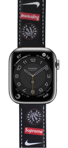 Correa Piel Para Reloj Apple Watch Lujo | Supreme Nba Negro