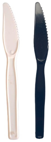 Cuchillos Descartables, Plástico Blanco/negro X1000