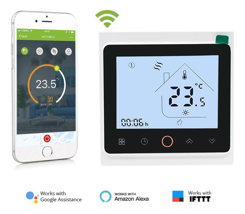 Termostato Wifi Para Piso Electrico Alre Htw Ht03 16a3 Negro