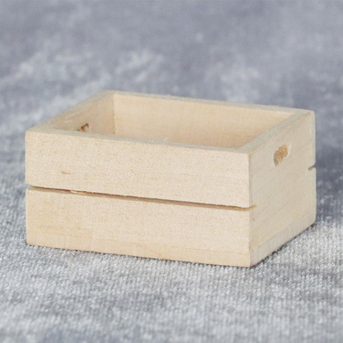1:12 Casa De Muñecas Cocina Cesta De Madera Caja Modelo