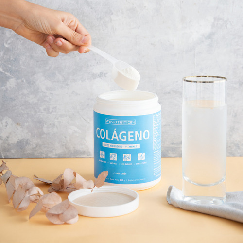 Colágeno Hidrolizado Fynutrition con Ácido Hialurónico y Vitamina C en pote de 360gr - Sabor Limón