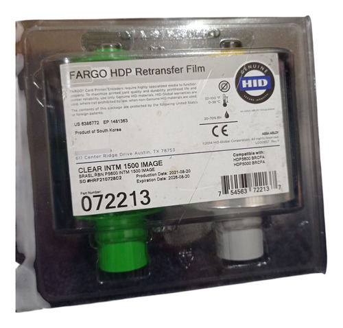 Filme De Retransferencia Hid Fargo Hdp5000 Hdp5600