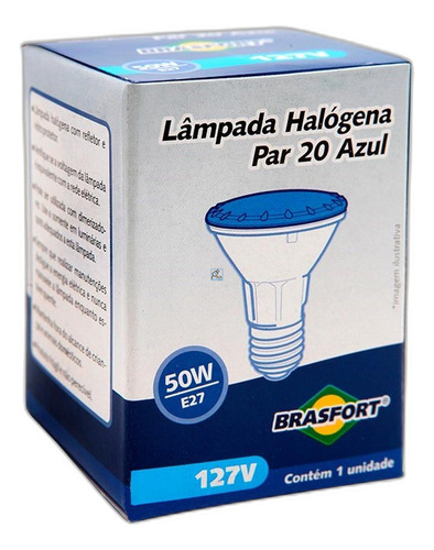 Lampada Halogena Par 20 Brasfort 50w X 127v Azul  7285