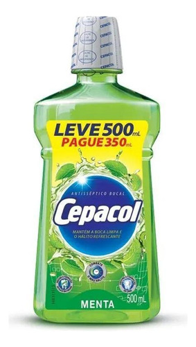 Enxaguante Bucal Cepacol Menta Leve 500ml Pague 350ml