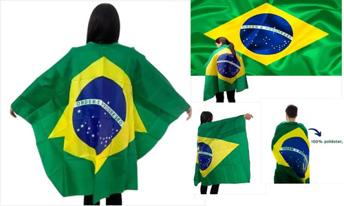 Bandeira Do Brasil Capa De Vestir Tecido Poliéster 150x90cm