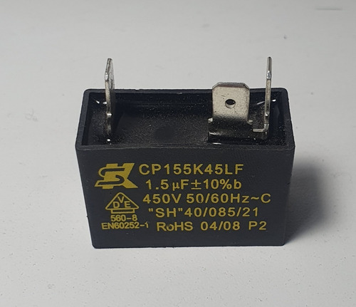 Capacitor De Arranque Marcha Motor 1.5uf 450v Cp155k45lf