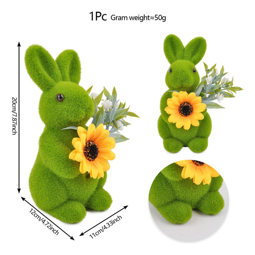 Adorno De Conejo De Pascua Artificial Con Forma De Conejito