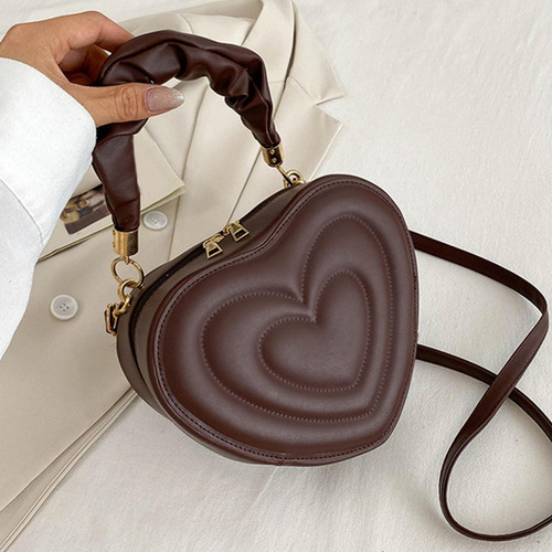 Bolso De Hombro En Forma De Corazón, Bolso De Moda En Color