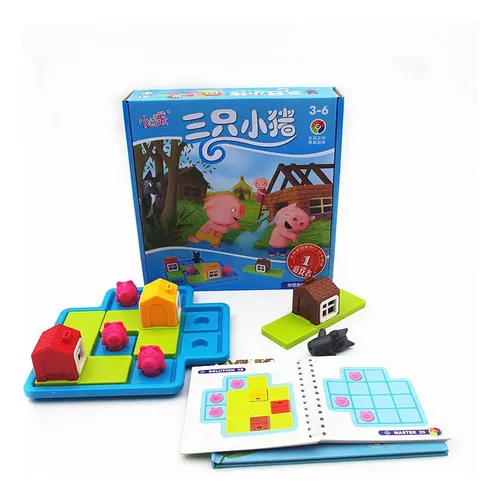 Rompecabezas Puzzle Cerdito Y Lobo + Libro Interactivo