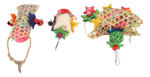 Brinquedo Shredding Chew, 3 Peças De Bambu Net Rattan Loofah