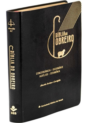 Bíblia Do Obreiro Rc Almeida Revista E Corrigida Capa Luxo Preto: Concordância Dicionário Auxílios Cerimônias, De Sbb. Editora Sociedade Bíblica Do Brasil, Capa Mole, 1ª Edição Em Português, 2023