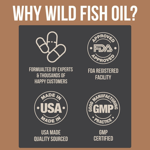 Aceite De Pescado Salvaje, Ee. Uu. Caught Omega-3 Dpa, Dha &