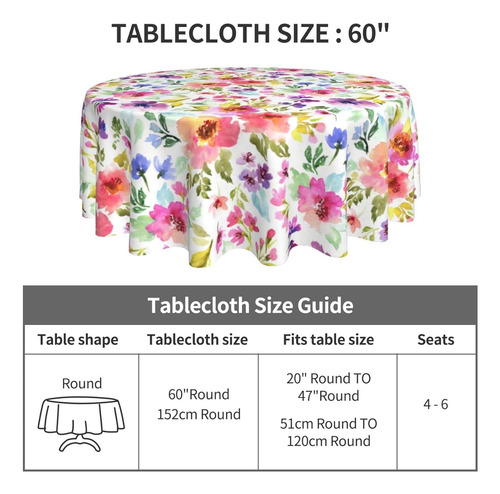 Mantel Redondo Floral Para Mesa Con Estilo Rustico