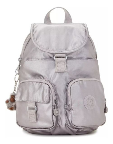 Mochila Kipling Smooth Silver Metallic Lovebug