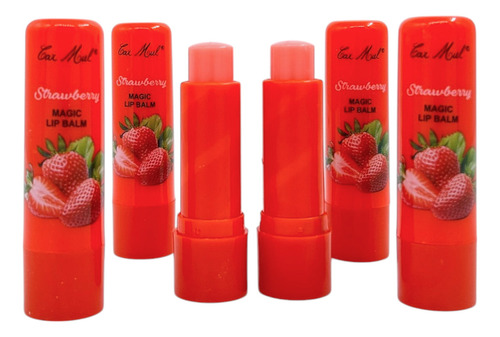 Set 6 Crema Hidratante Labios Resecos Frutas Vitamina E 40g Momento De Aplicación Día/noche Tipo De Piel Fresas