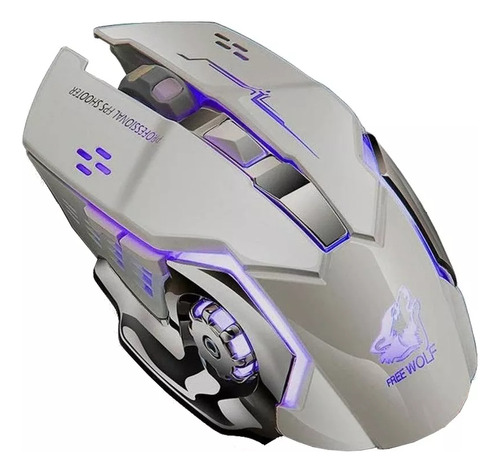 Mouse Gamer Recargable Free Wolf X8 Metal Grey