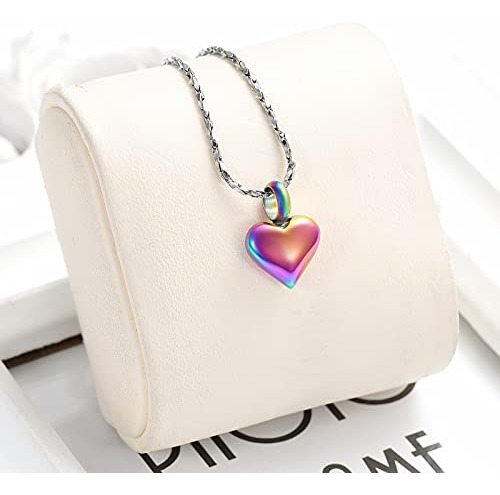 Collar De Urna De Cenizas En Forma De Corazón Con Mini Urna,