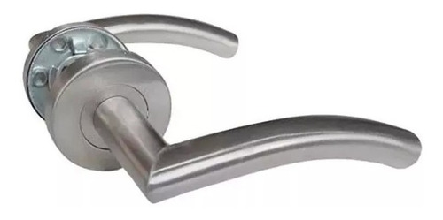 Combo N 13 Cerradura Reversible De Baño Frente Ancho + Manija Doble Acero Inoxidable + Pomo De Baño Acero Inoxidable