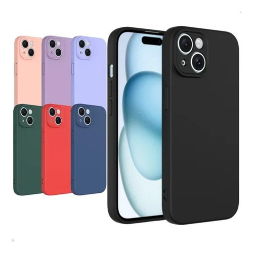 Capa Anti Impacto Aveludada Silicone Para Iphone 13/14/15 Vermelho Lisa