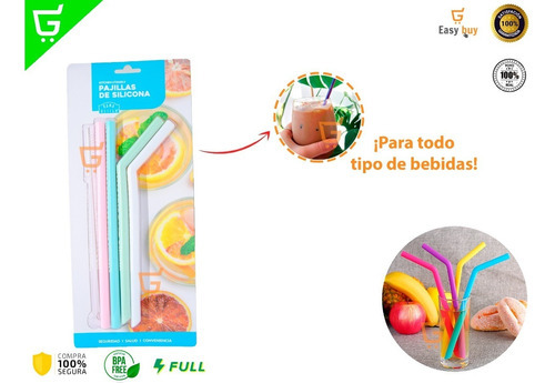 Pitillo Para Niños De Colores Y Formas Reutilizables Color Negro