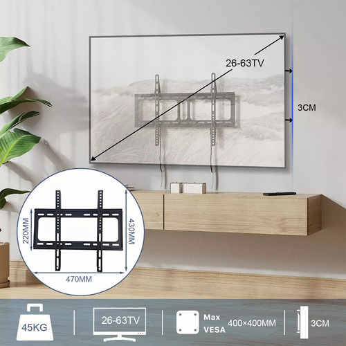 Soporte Pared Tv Para Pantalla Monitor Soporte Base De Pared Para 26 32 42 55 60 63 Pulgadas De Television