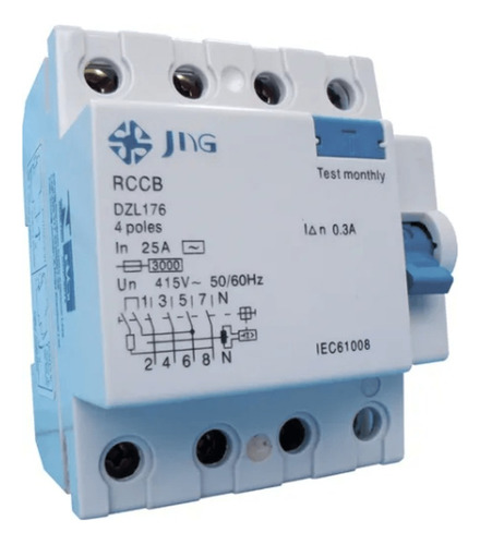 Disjuntor Dr Diferencial Jng 25a 4p Jng Dzl176