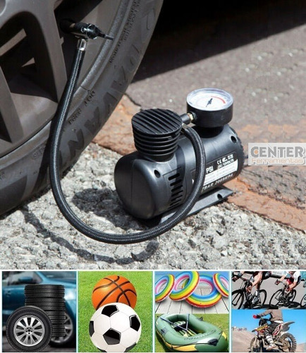 Kit Compressor Ar Bomba Calibrar Pneus Roda Aro Libras Bar