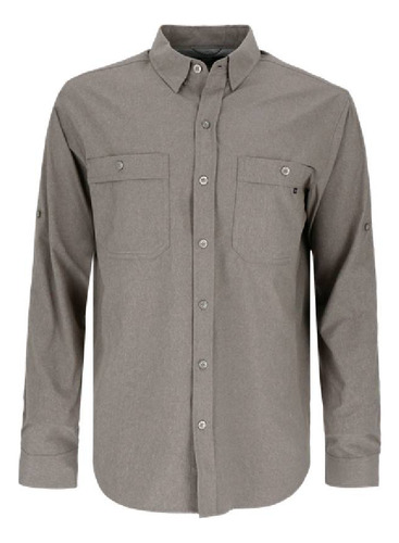 Camisa Manga Larga Sequoia Melange De Hombre Gris