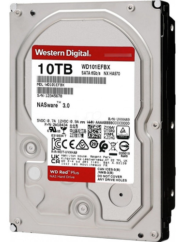 Disco duro interno Western Digital WD Red Plus WD101EFBX 10TB rojo