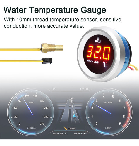 Medidor digital de temperatura del agua para automóvil D Meter