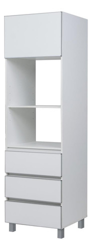 Combo bajo mesada 120cm con alacena 120cm y portahorno 60x200cm Potenza Blanco