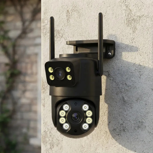 Câmera de Segurança Domo PTZ 4K Externa Dupla Lente Wifi Controle Remoto